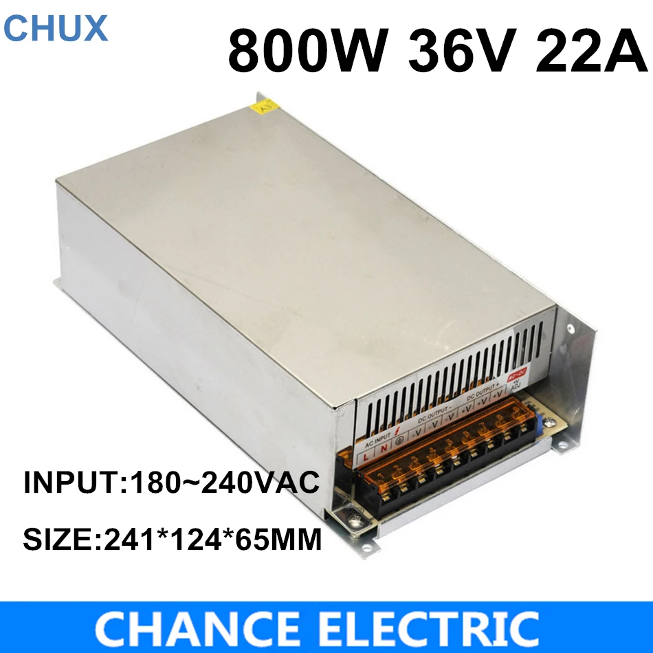 

AC-DC 220V 36VDC LED Driver Source CE ROHS Approval High Power SMPS Constant Voltage Output Switching Power Supply 36V 800W