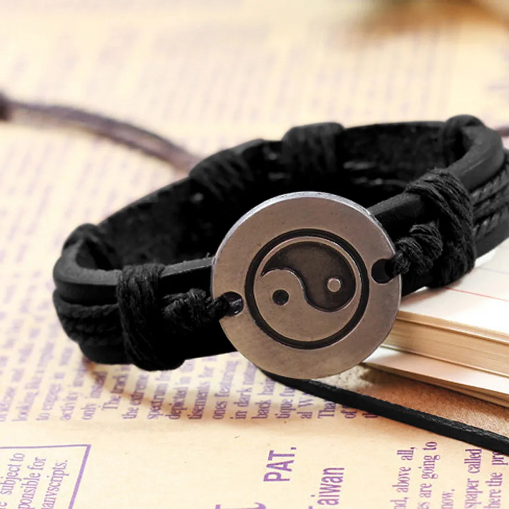 

pulseira feminina 2018 Bracelet Tai Chi Ying Yang Women Wristband bracelet for men Rope chain