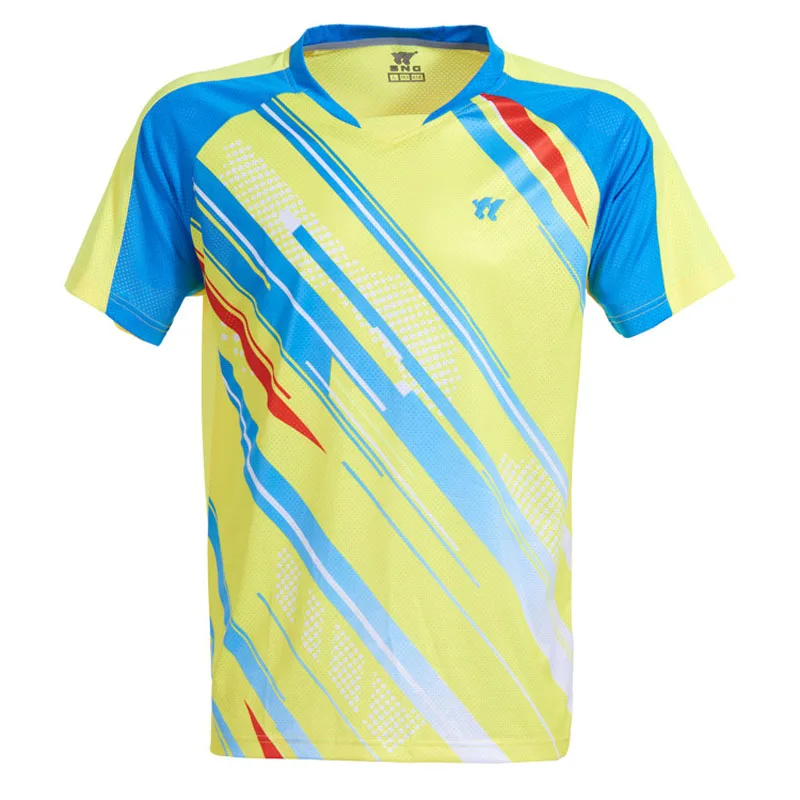 Бадминтон одежда трикотаж Для мужчин/Для женщин рубашка, женский теннис футболка, настольный теннис рубашки, полиэстер быстро высыхающая теннис Футболка 7649C