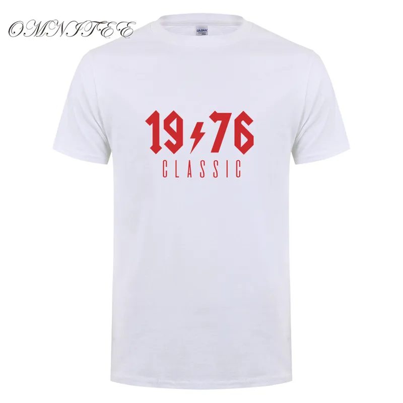 Omnitee 1976, Классическая футболка для мужчин, хлопок, круглый вырез, короткий рукав, 1976, подарок на день рождения, футболка, мужские топы, футболка, OZ-196 - Цвет: as picture