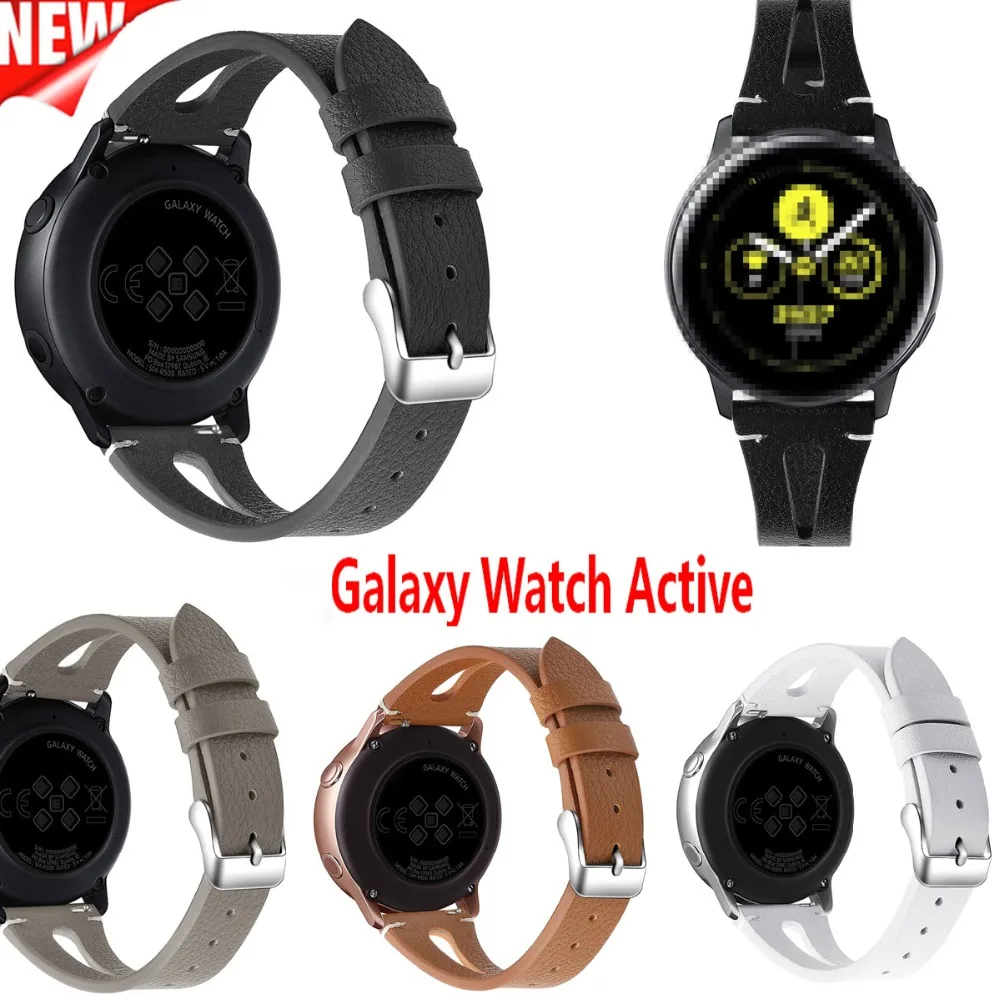 COMLYO кожаный ремешок для samsung Galaxy Watch активный 20 мм сменные полосы наручные часы