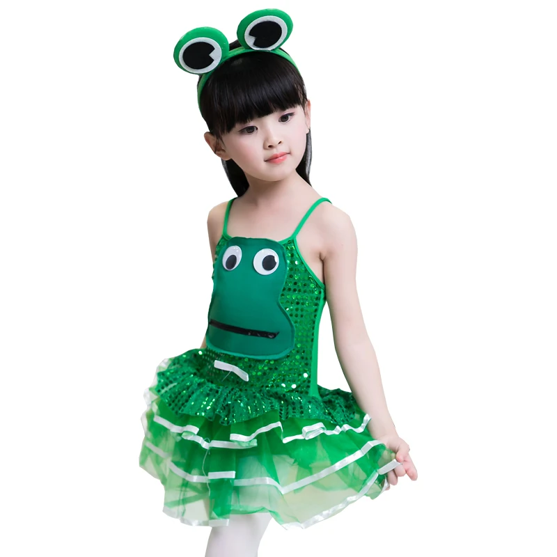 Kids Girl And Boy Dance Tutu Skirt Frog Gymnastics Dress Dancewear Costumes