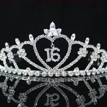 Свадебная вечеринка, Свадебная вечеринка, выпускной вечер, Пышное Платье с кристаллами, 16 стразы, тиара и корона, повязка на голову для невест, девочек, детей, женщин