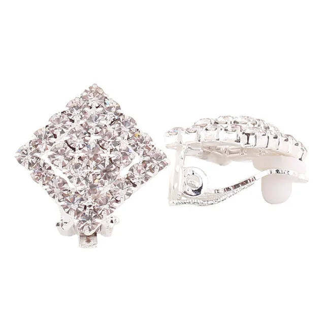 Grace Jun Tm Double Square Rhinestone Clip Earrings No Pierced For Grace Jun Tm Double Square Rhinestone Clip Earrings No Pierced For Women Charm Fashion