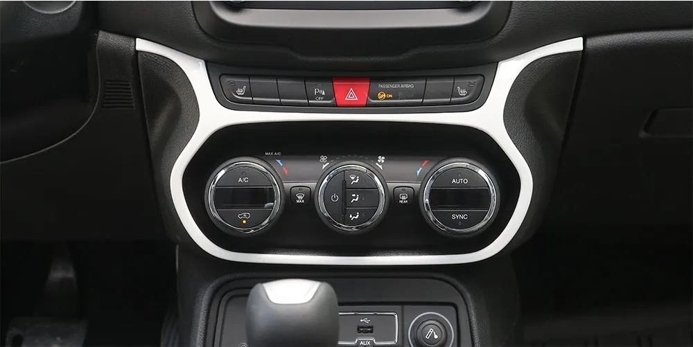 Sansour for Jeep Renegade Air Conditioning Switch Decoration Frame for Jeep Renegade- ABS Car Interior Accessories