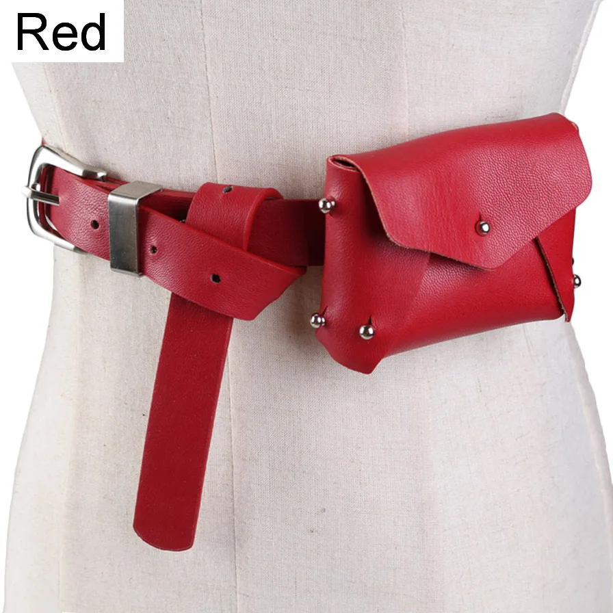 DIINOVIVO модная женская поясная сумка из искусственной кожи, поясная сумка для женщины девушки, сумка для путешествий, винтажная поясная сумка, поясная сумка WHDV0203 - Цвет: Красный