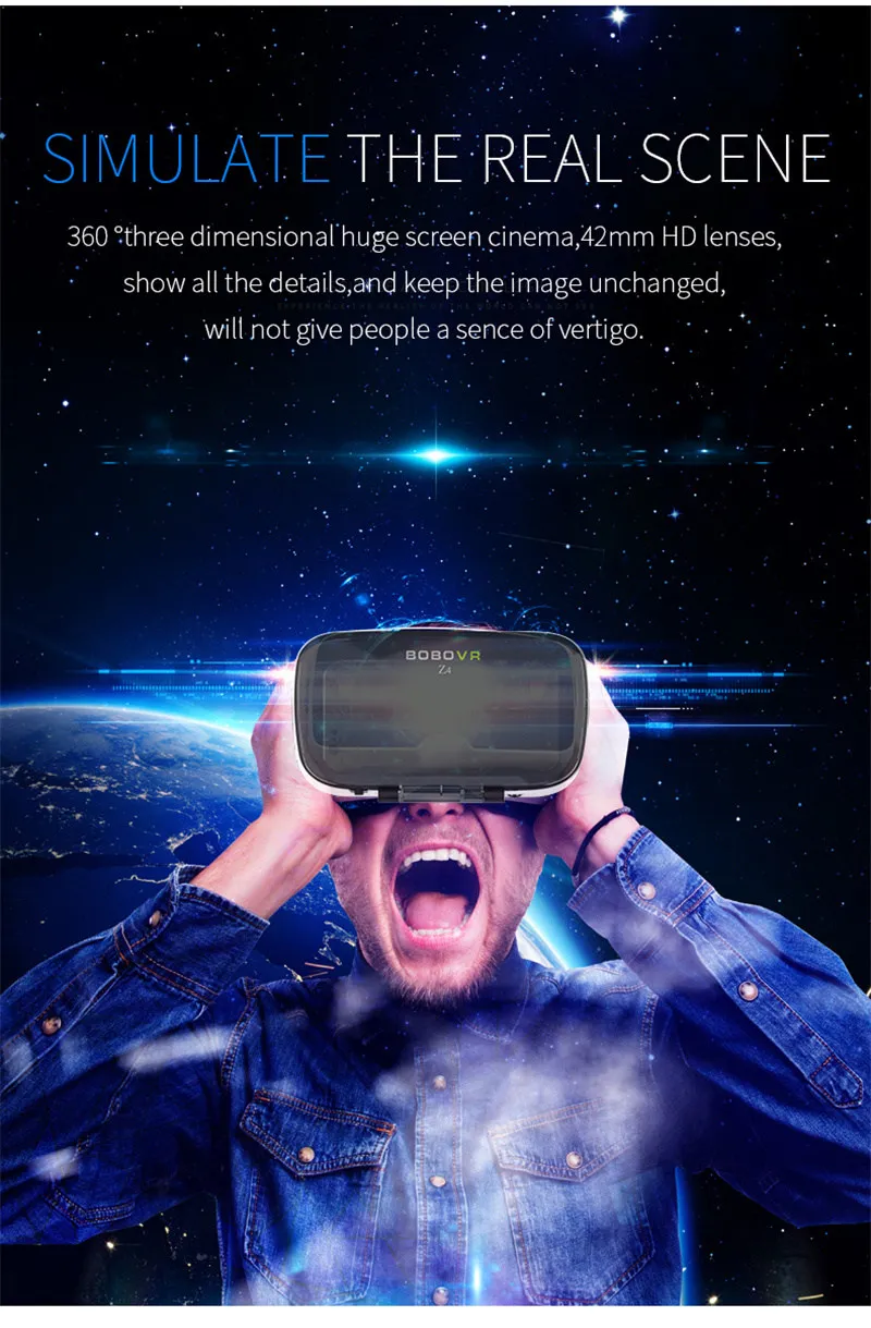 BOBOVR Z4 кожаный 3D картонный шлем виртуальной реальности VR очки гарнитура стерео коробка BOBO VR для Android смартфон 4-6'
