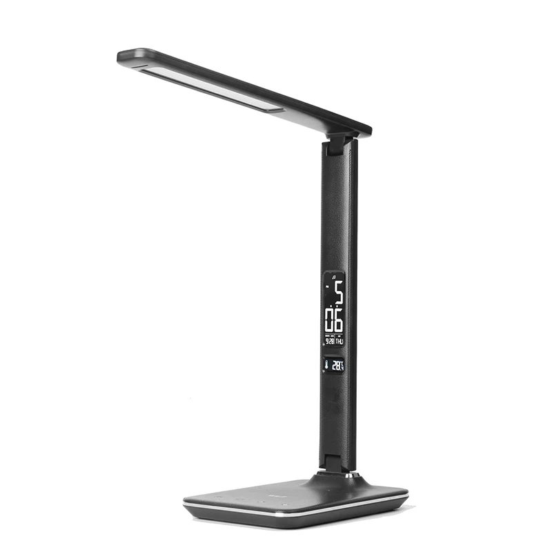 Goedkoop Artpad Moderne Lederen 8W Dimbaar Office Desktop Licht Led Opvouwbare Tafellamp Met Wekker Voor Business Werk Kinderen gift