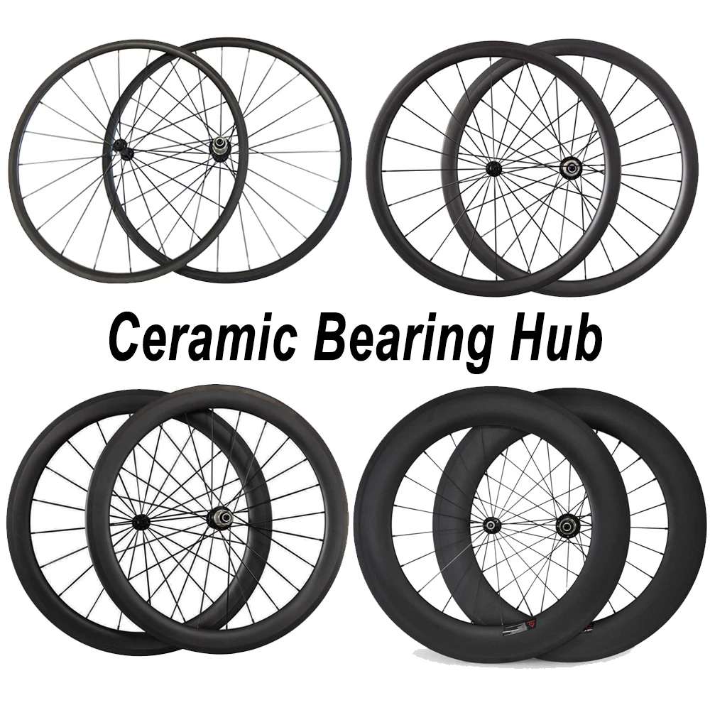 Ceramic Bearing Wheelset 24mm 38mm 50mm 60mm 88mm Clincher Tubular