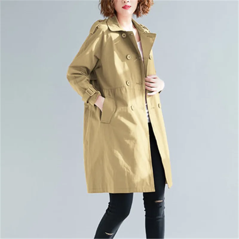 

Fashion Windbreaker Women 2019 Spring Autumn new Korean Loose Large Size Women's Casual Long Trench Coat X601