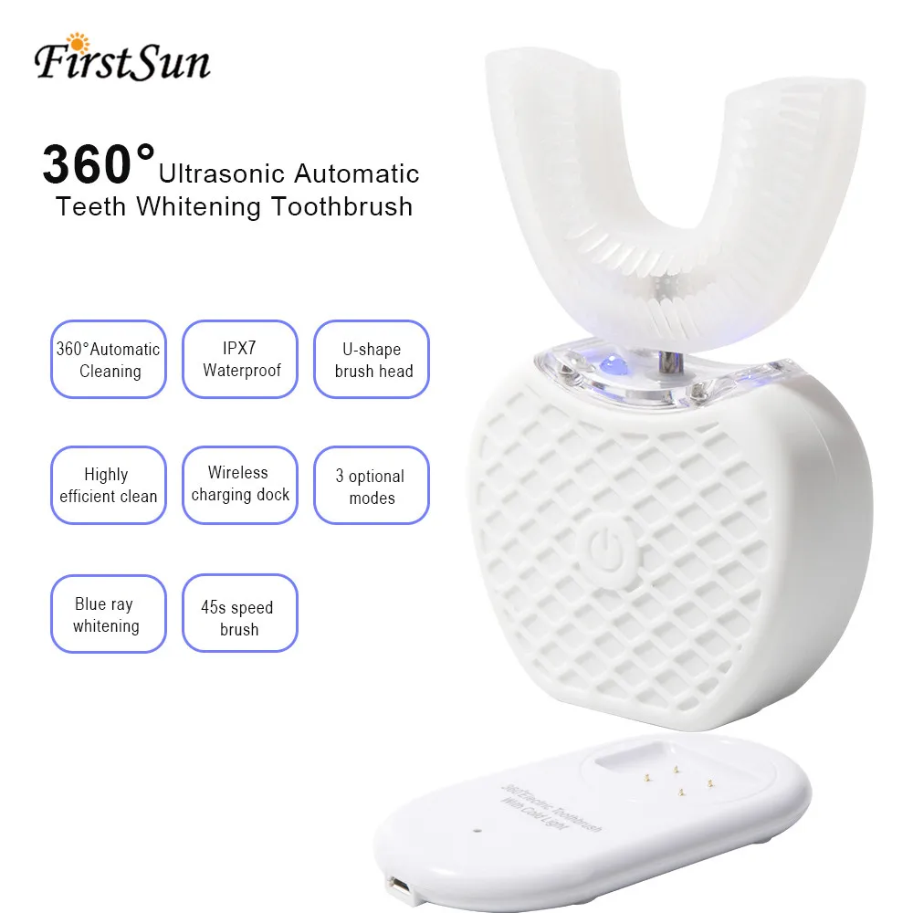 

360 Degrees Intelligent Automatic Sonic Electronic Toothbrush Teeth Whitening Bleach Interdental Brush Veneers Teeth Care