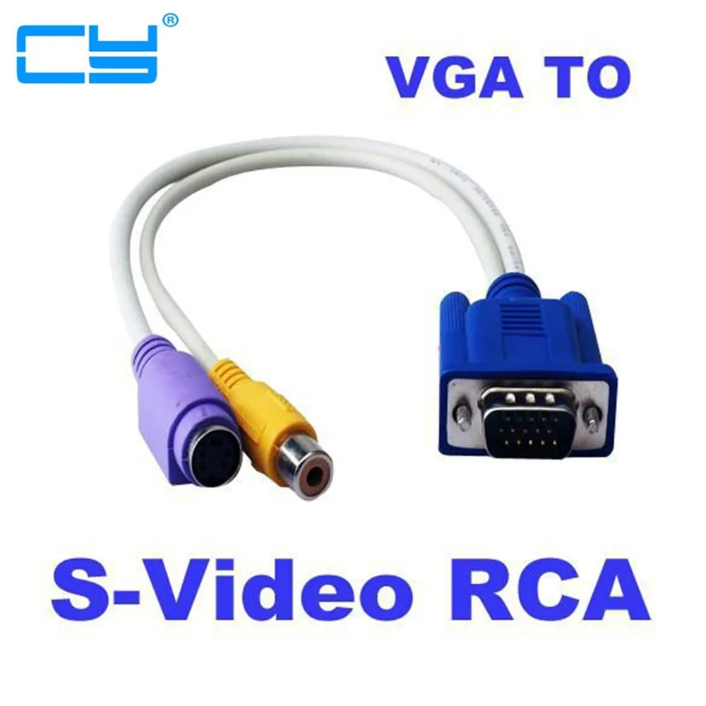 5 шт. 30 см 1 фута VGA RCA S Video-S Cabo de Video Adaptador Conversor 15 pinos AV композитный адаптер для ТВ para