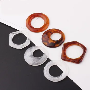 

SEA MEW 10 PCS Earrings Accessories Acetic Acid Acrylic Pendant Connectors Charms For Jewelry Making