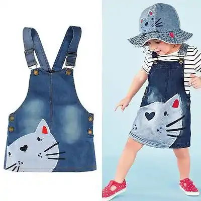 girls jean overall dress