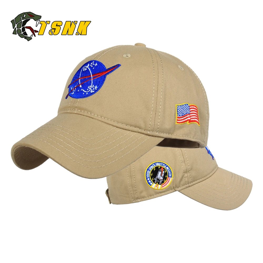 TSNK хлопчатобумажная вышивка &quotаэрокосмический/космический полет&quot Snapback шляпа