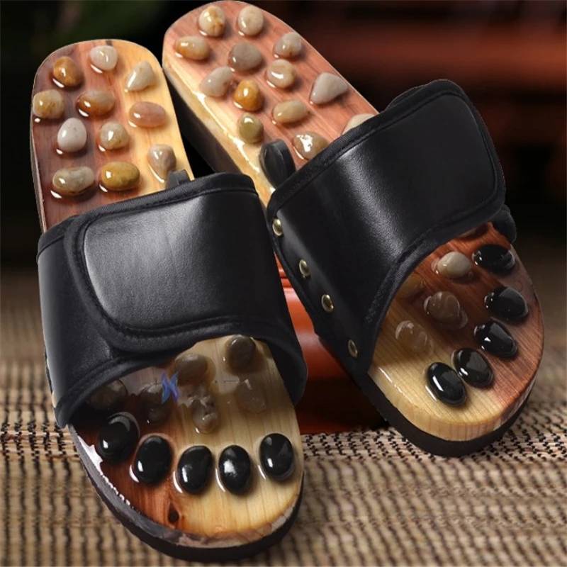 Comprar Acupoint zapatos para masajear los pies zapatillas empedradas alivio del dolor del pie relajación salud cuidado acupuntura y moxibustión zapatillas