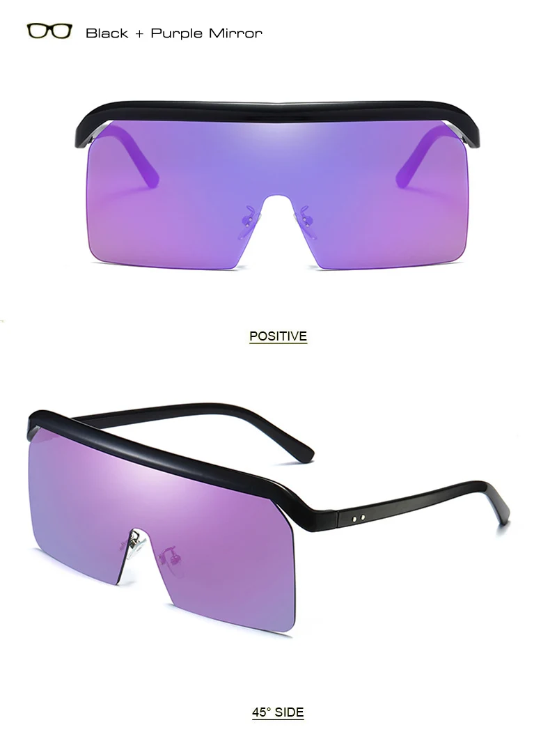 Шауна негабаритный половина рамки солнцезащитные очки для женщин Мода Goggle Солнцезащитные очки для мужчин UV400