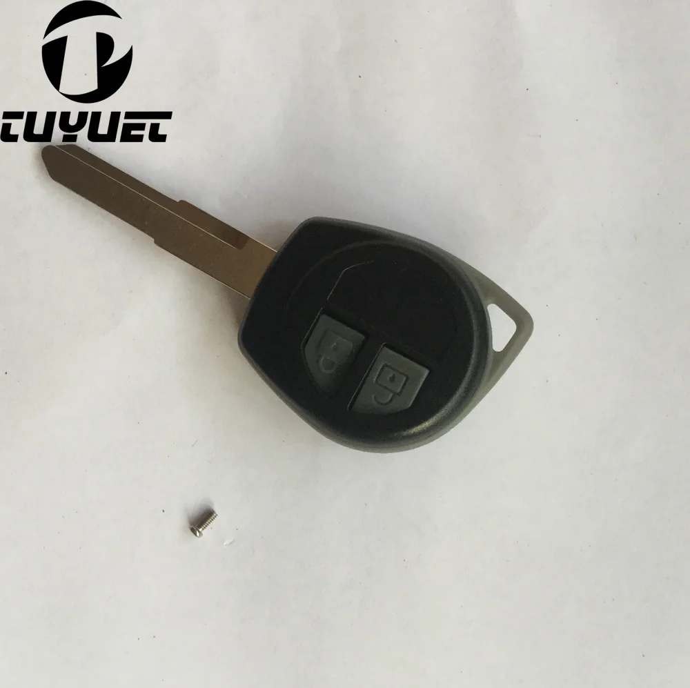 Uncut пустая головка для стержня чехол для Suzuki SX4 Swift Liana пульта дистанционного ключа 2 кнопки с металлической кнопкой резиновая прокладка и Стикеры