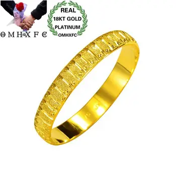 

OMHXFC Wholesale European Fashion Woman Bride Party Birthday Wedding Mother Gift Vintage Wide 18KT Gold Bracelet Bangle ES110