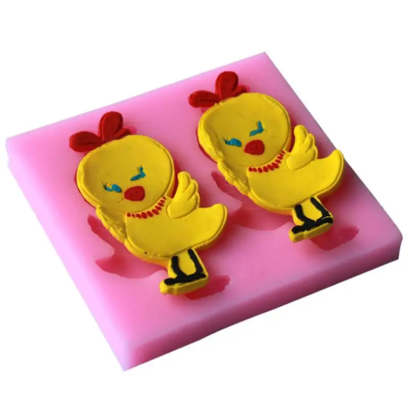 Nuovo Carino Pollo Giallo Sapone Muffa Della Torta Del Fondente Di Sugarcraft Della Torta Che Decora Gli Attrezzi Del Silicone Fatto A Mano In Silicon