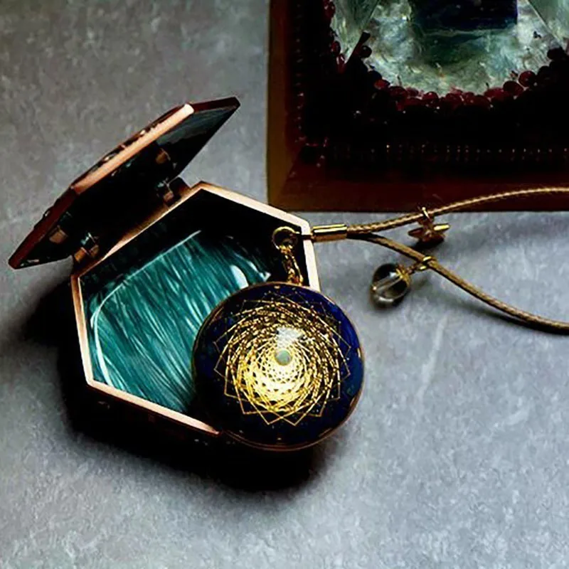 AURAREIKI Orgonite подвеска ручной работы на заказ Lapis натуральный кристалл энергия конвертер рейки Шарм Подвеска ювелирные изделия для женщин - Окраска металла: c0117