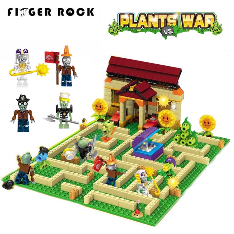 

Plants Vs Zombies Set Anime Garden Maze Shoot Struck Game Building Blocks Model Figures Compatible Brand Toy For Children