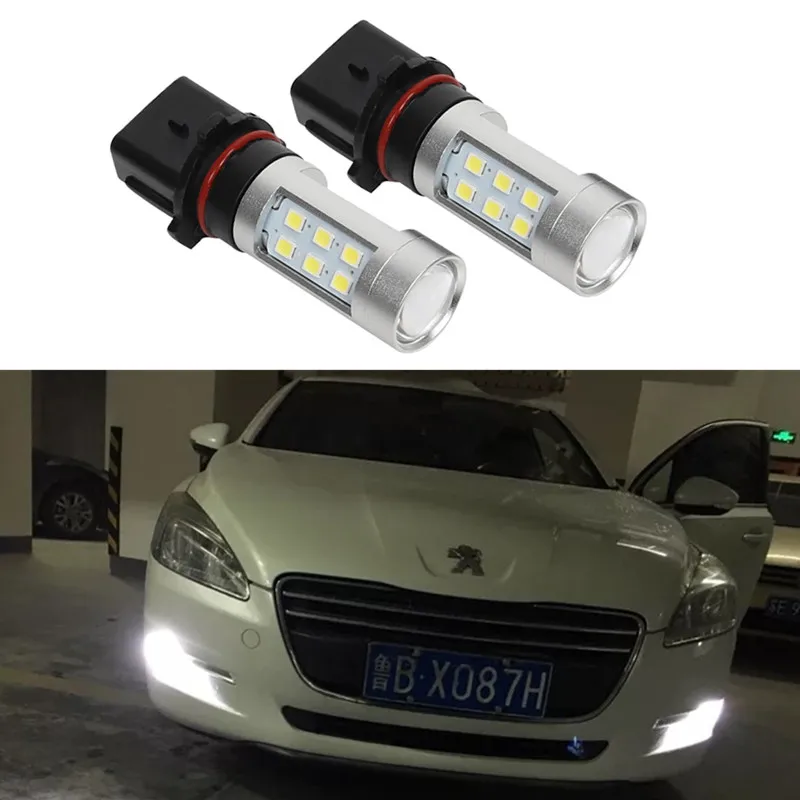2Pcs For Peugeot 508 2011 2012 2013 2014 2015 P13W PSX26W Car High Power LED Bulbs Daytime Running Light Fog Lamps DRL Lights afbeelding