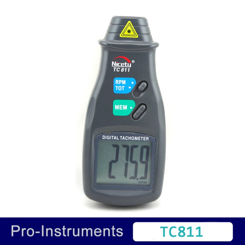 

Nicety TC811 Digital laser non contact tachometer rpm meter with Memory for Max / Min / Last value Null --Special Offer--