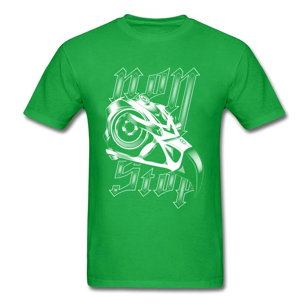 Non Stop Tees Fitted Crewneck Cool Short Sleeve 100% Cotton Men T-Shirt Printed On Tops Shirt Drop Shipping Non Stop green