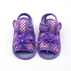 Детские сандалии для девочек, летние сандалии с цветочным принтом для малышей, обувь принцессы с мягкой подошвой из хлопка для малышей