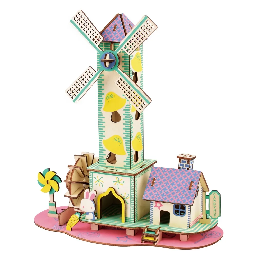 

3D wooden Puzzle Toys Jigsaw Puzzle Montessori Educational Creativity Crafts Toys For Kids Adults Childlike cottage