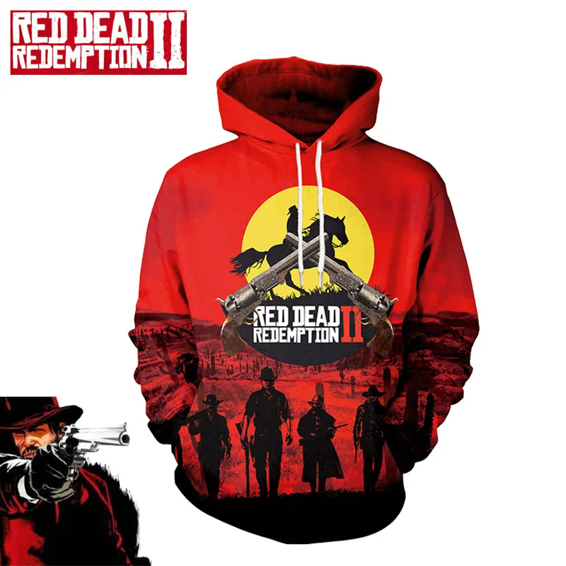 Eraspooky Red Dead: искупление 2 косплэй 3D толстовки с принтом для мужчин Authur Морган игры