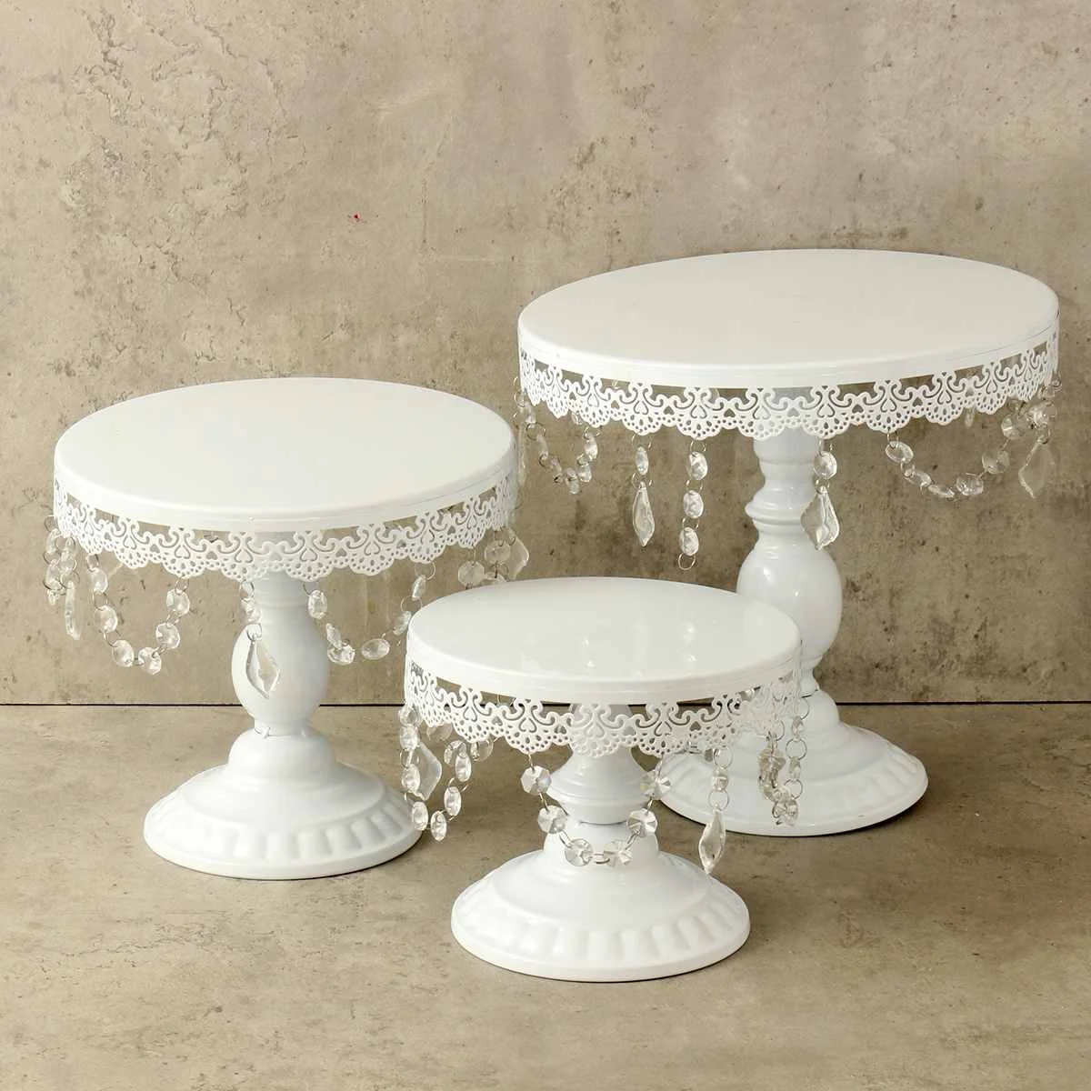  6pcs/set Gold White Metal Grand Baker Cake Stand Set Wedding Cake Tools Fondant Cake Display Kit Fo