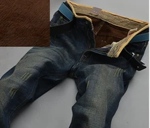 HEIßER 2016 warme jeans herren herbst winter jeans warme beflockung warme weiche wolle männer jeans anzahl 087
