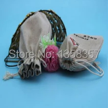 100 шт./лот джута/лен/Лен Шнурок Подарочные пакеты для туалетных принадлежностей/наушники упаковка, Размеры на заказ, различные цвета