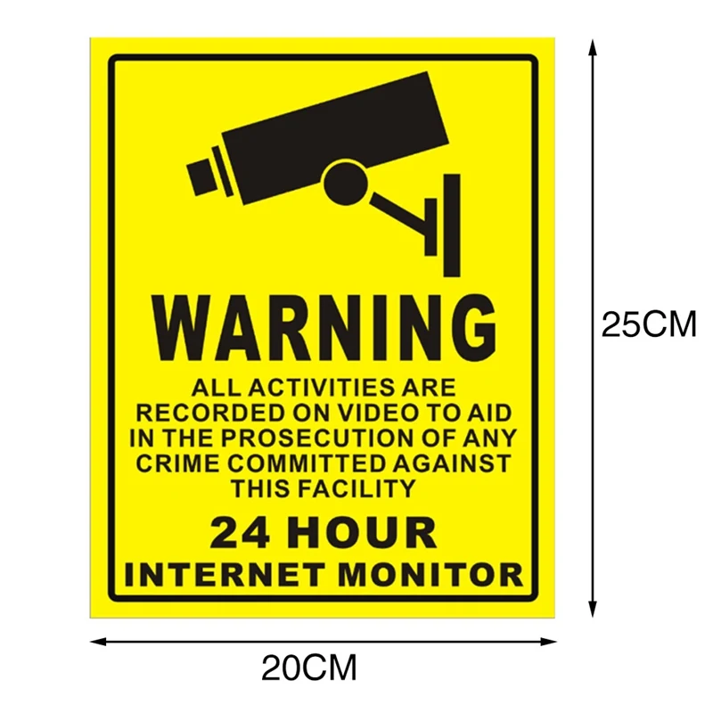 Водонепроницаемый солнцезащитный крем ПВХ домашнее видеонаблюдение камера безопасности сигнализация наклейка Предупреждение ющая Наклейка Знаки