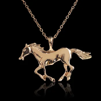 

Running Horse Pendant Necklace For Women Men Fashion Statement Necklace Unisex Jewelry Gifts