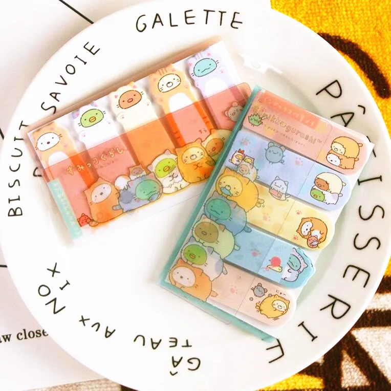 

20pack/lot Cute Sumikkogurashi design PVC Cover Fashion Friends finger Memo Notepad/sticky notes/Writing scratch message note