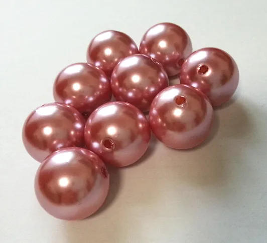 20mm 110pcs/lot Light purple red bean paste color chunky Acrylic Pearl Beads for Chunky Necklace Jewelry making #13 | Украшения и