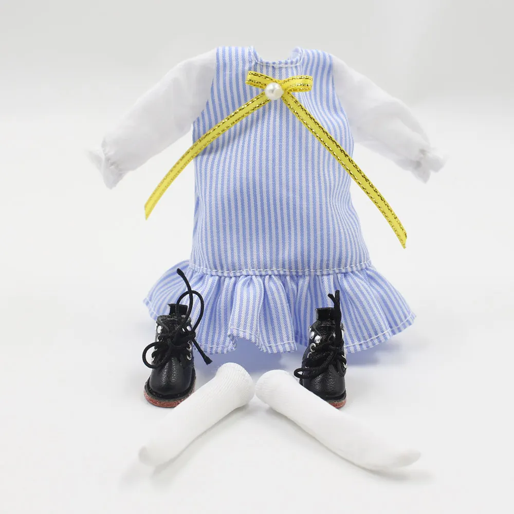 Срединная Блит Кукла одежда синий в полоску юбка он подходит для 20 см Blythe Doll