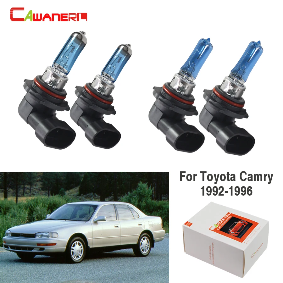 Cawanerl 4 шт. 9005 9006 100 Вт автомобильный светильник галогенная лампа головной светильник 4300 К теплый белый для Toyota Camry 1992-1996