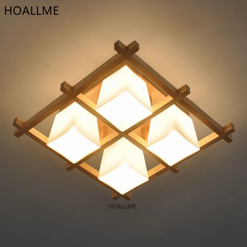 Buy Japanese Style Wooden Frame LED Ceiling Light