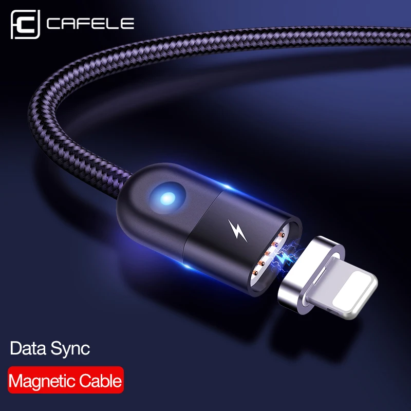 

CAFELE LED Magnetic cable for iphone Samsung Huawei Xiaomi Data Sync USB Cable for IOS Micro type c usb port 2A charger cables