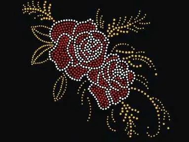 

2pc/lot Red Rose hot fix rhinestone motif rhinestone iron on transfers designs strass iron patches for shirt