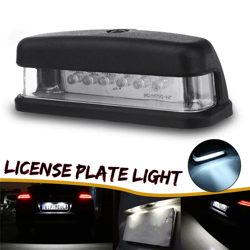 

3W 12V 24V Roof LED Warning light for Truck Number License Plate Light 6LED Car backup Pickup Rear Reverse Tag Lamp