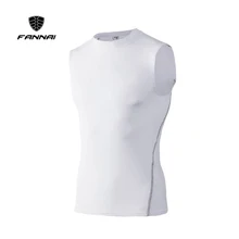 Мужской компрессионный базовый слой Летний жилет без рукавов термо под Топ футболки майка для фитнеса колготки высокая гибкость 7 цветов