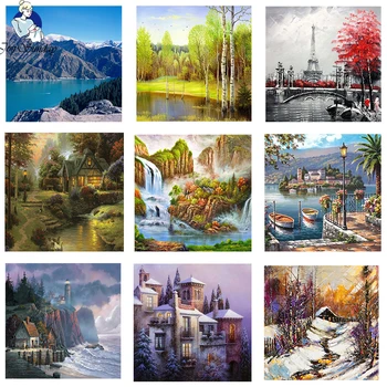 

JOY SUNDAY5D 3D DIY diamond painting nine kinds of the same style of landscape painting diamond painting embroidery decoration 8