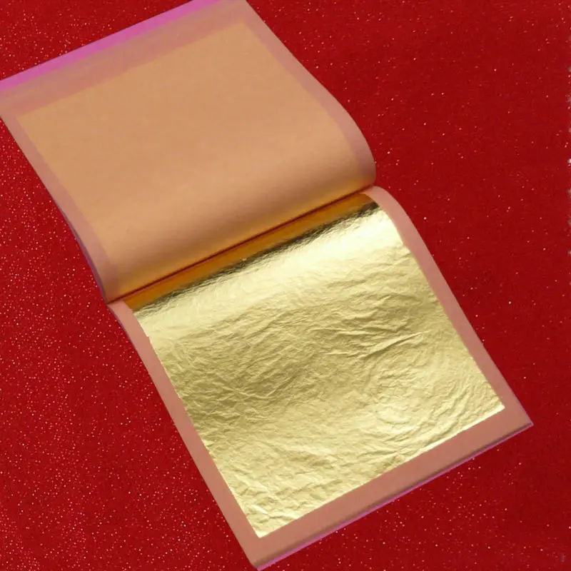 

4 booklets 100 pieces 8X8cm 24K Pure Gold leaf 99.99% gold leaf foil sheet free shipping