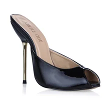 CHMILE CHAU/пикантная обувь для вечеринок; женские туфли с открытым носком на высоком каблуке-шпильке; красивые женские тапочки; большие размеры; 10,5; zapatos mujer; 3845-FA4