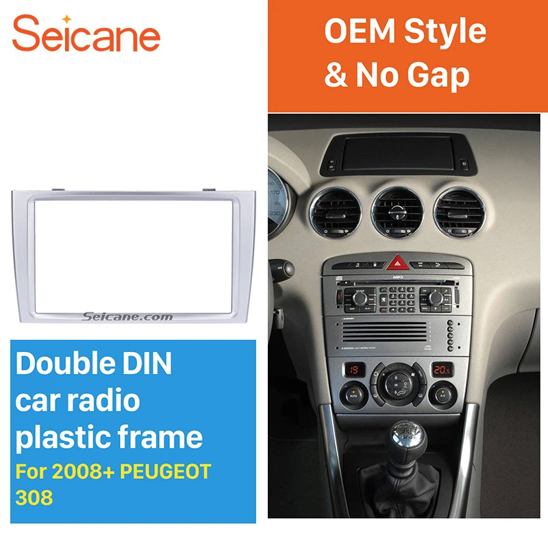 Автомобильная стереопанель Seicane 2 Din OEM для 2008 + PEUGEOT 308 панель интерфейса радио в
